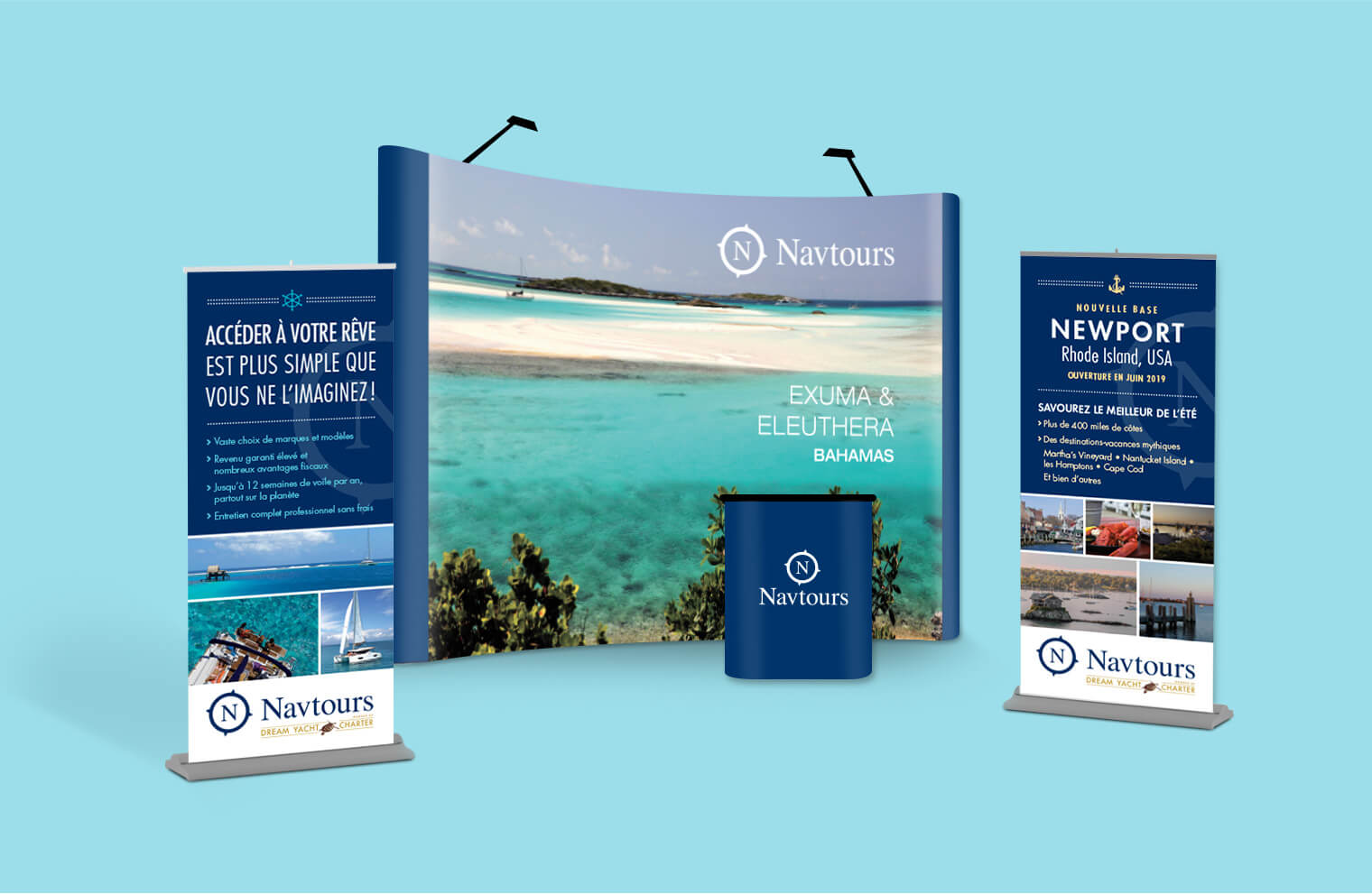 Design et production de kiosque, rollup