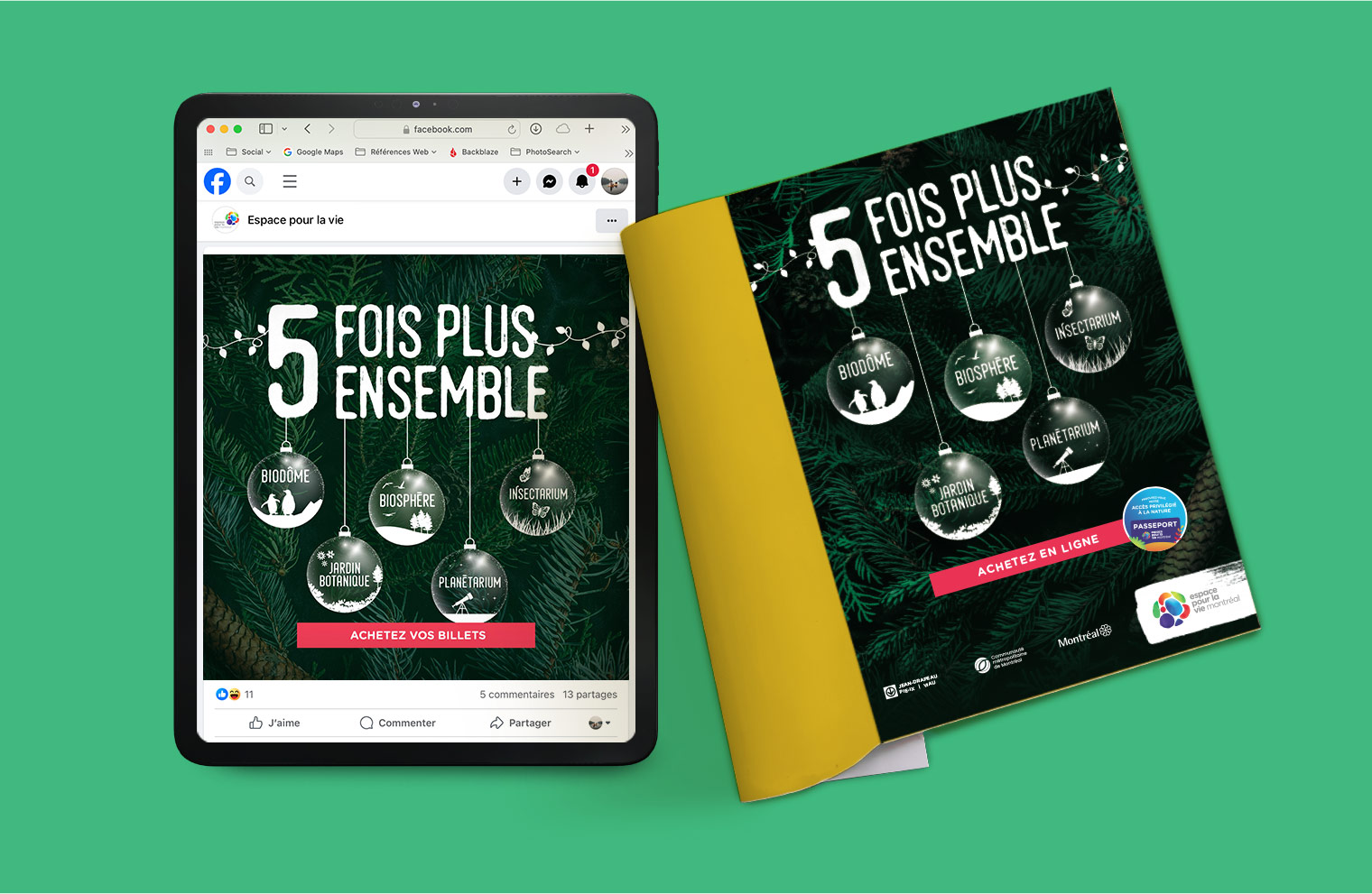 Visuels pour médias sociaux et publicité imprimée